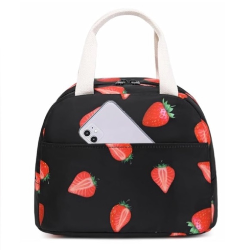 Strawberry Print lunch bag